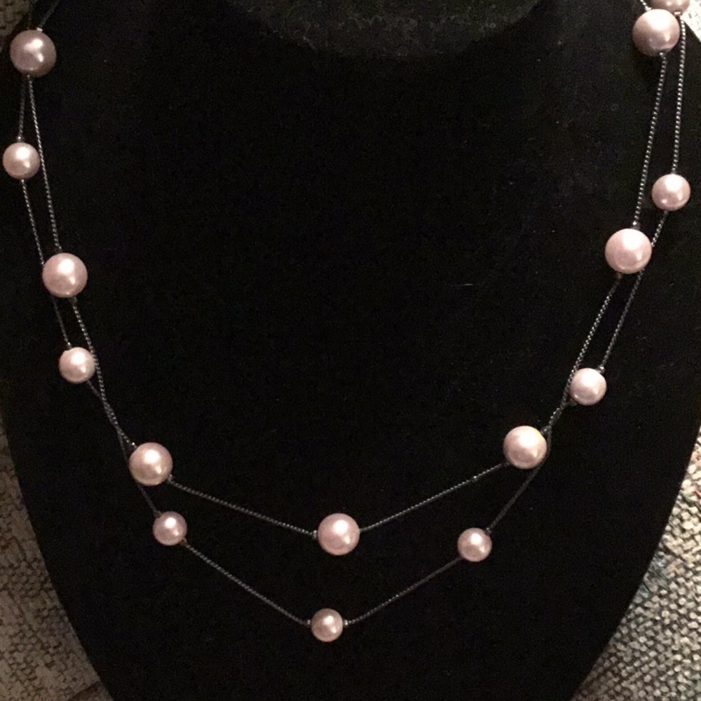 36” with 1/4” PINK PEARLS NECKLACE
